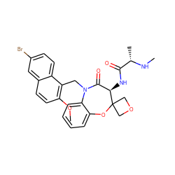 CN[C@@H](C)C(=O)N[C@@H]1C(=O)N(Cc2c(OC)ccc3cc(Br)ccc23)c2ccccc2OC12COC2 ZINC000144478761