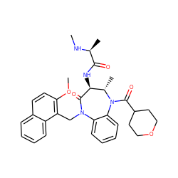 CN[C@@H](C)C(=O)N[C@@H]1C(=O)N(Cc2c(OC)ccc3ccccc23)c2ccccc2N(C(=O)C2CCOCC2)[C@H]1C ZINC000222345714