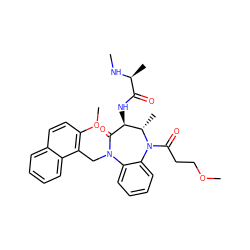 CN[C@@H](C)C(=O)N[C@@H]1C(=O)N(Cc2c(OC)ccc3ccccc23)c2ccccc2N(C(=O)CCOC)[C@H]1C ZINC000210481243