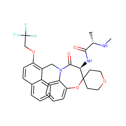 CN[C@@H](C)C(=O)N[C@@H]1C(=O)N(Cc2c(OCC(F)(F)F)ccc3ccccc23)c2ccccc2OC12CCOCC2 ZINC000220139279