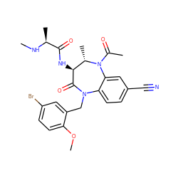 CN[C@@H](C)C(=O)N[C@@H]1C(=O)N(Cc2cc(Br)ccc2OC)c2ccc(C#N)cc2N(C(C)=O)[C@H]1C ZINC000210474452