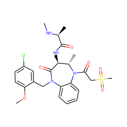 CN[C@@H](C)C(=O)N[C@@H]1C(=O)N(Cc2cc(Cl)ccc2OC)c2ccccc2N(C(=O)CS(C)(=O)=O)[C@H]1C ZINC000210477791