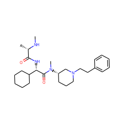 CN[C@@H](C)C(=O)N[C@H](C(=O)N(C)[C@H]1CCCN(CCc2ccccc2)C1)C1CCCCC1 ZINC000073197931