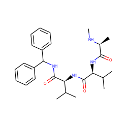 CN[C@@H](C)C(=O)N[C@H](C(=O)N[C@H](C(=O)NC(c1ccccc1)c1ccccc1)C(C)C)C(C)C ZINC000064512492