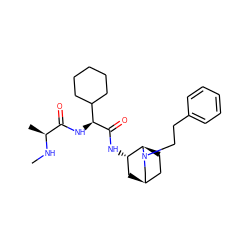 CN[C@@H](C)C(=O)N[C@H](C(=O)N[C@H]1C[C@@H]2CC[C@H]1N(CCc1ccccc1)C2)C1CCCCC1 ZINC000082155156