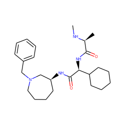 CN[C@@H](C)C(=O)N[C@H](C(=O)N[C@H]1CCCCN(Cc2ccccc2)C1)C1CCCCC1 ZINC000082149088