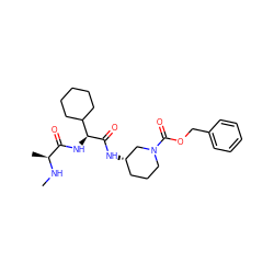 CN[C@@H](C)C(=O)N[C@H](C(=O)N[C@H]1CCCN(C(=O)OCc2ccccc2)C1)C1CCCCC1 ZINC000082157337