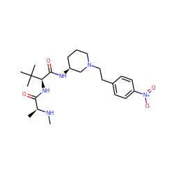 CN[C@@H](C)C(=O)N[C@H](C(=O)N[C@H]1CCCN(CCc2ccc([N+](=O)[O-])cc2)C1)C(C)(C)C ZINC000082152190