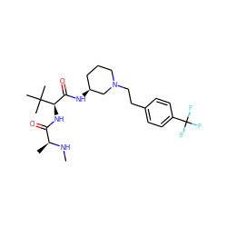 CN[C@@H](C)C(=O)N[C@H](C(=O)N[C@H]1CCCN(CCc2ccc(C(F)(F)F)cc2)C1)C(C)(C)C ZINC000082152192