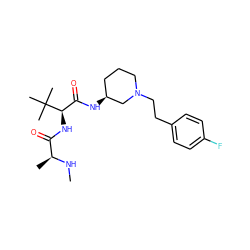 CN[C@@H](C)C(=O)N[C@H](C(=O)N[C@H]1CCCN(CCc2ccc(F)cc2)C1)C(C)(C)C ZINC000073197281