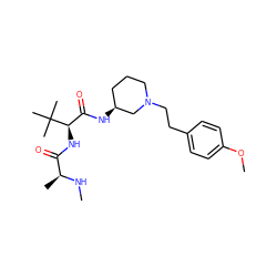 CN[C@@H](C)C(=O)N[C@H](C(=O)N[C@H]1CCCN(CCc2ccc(OC)cc2)C1)C(C)(C)C ZINC000073389836