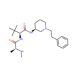 CN[C@@H](C)C(=O)N[C@H](C(=O)N[C@H]1CCCN(CCc2ccccc2)C1)C(C)(C)C ZINC000073197930