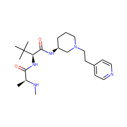 CN[C@@H](C)C(=O)N[C@H](C(=O)N[C@H]1CCCN(CCc2ccncc2)C1)C(C)(C)C ZINC000082153152