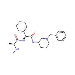 CN[C@@H](C)C(=O)N[C@H](C(=O)N[C@H]1CCCN(Cc2ccccc2)C1)C1CCCCC1 ZINC000082152399