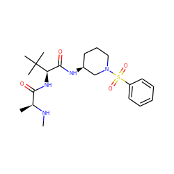 CN[C@@H](C)C(=O)N[C@H](C(=O)N[C@H]1CCCN(S(=O)(=O)c2ccccc2)C1)C(C)(C)C ZINC000073198303