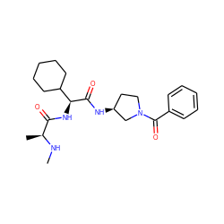 CN[C@@H](C)C(=O)N[C@H](C(=O)N[C@H]1CCN(C(=O)c2ccccc2)C1)C1CCCCC1 ZINC000082159702