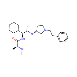 CN[C@@H](C)C(=O)N[C@H](C(=O)N[C@H]1CCN(CCc2ccccc2)C1)C1CCCCC1 ZINC000082150870