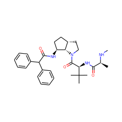 CN[C@@H](C)C(=O)N[C@H](C(=O)N1CC[C@H]2CC[C@H](NC(=O)C(c3ccccc3)c3ccccc3)[C@H]21)C(C)(C)C ZINC000043203968