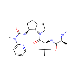 CN[C@@H](C)C(=O)N[C@H](C(=O)N1CC[C@H]2CC[C@H](NC(=O)N(C)c3ccccn3)[C@H]21)C(C)(C)C ZINC000040861158