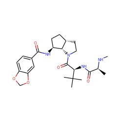 CN[C@@H](C)C(=O)N[C@H](C(=O)N1CC[C@H]2CC[C@H](NC(=O)c3ccc4c(c3)OCO4)[C@H]21)C(C)(C)C ZINC000040391397