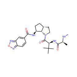 CN[C@@H](C)C(=O)N[C@H](C(=O)N1CC[C@H]2CC[C@H](NC(=O)c3ccc4nonc4c3)[C@H]21)C(C)(C)C ZINC000040863422