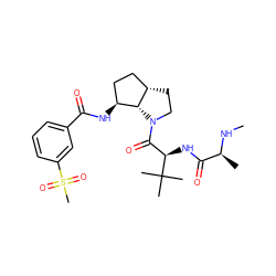 CN[C@@H](C)C(=O)N[C@H](C(=O)N1CC[C@H]2CC[C@H](NC(=O)c3cccc(S(C)(=O)=O)c3)[C@H]21)C(C)(C)C ZINC000040848661