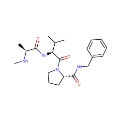 CN[C@@H](C)C(=O)N[C@H](C(=O)N1CCC[C@H]1C(=O)NCc1ccccc1)C(C)C ZINC000059064125