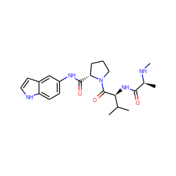 CN[C@@H](C)C(=O)N[C@H](C(=O)N1CCC[C@H]1C(=O)Nc1ccc2[nH]ccc2c1)C(C)C ZINC000064693581