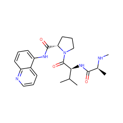 CN[C@@H](C)C(=O)N[C@H](C(=O)N1CCC[C@H]1C(=O)Nc1cccc2ncccc12)C(C)C ZINC000059201480