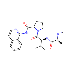 CN[C@@H](C)C(=O)N[C@H](C(=O)N1CCC[C@H]1C(=O)Nc1nccc2ccccc12)C(C)C ZINC000064512138