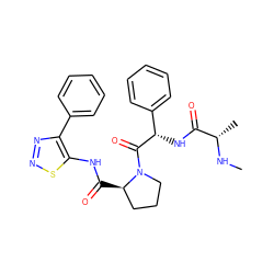 CN[C@@H](C)C(=O)N[C@H](C(=O)N1CCC[C@H]1C(=O)Nc1snnc1-c1ccccc1)c1ccccc1 ZINC000084725104