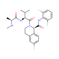 CN[C@@H](C)C(=O)N[C@H](C(=O)N1CCc2cc(F)ccc2[C@@H]1C(=O)Nc1c(F)cccc1F)C(C)C ZINC000211027424