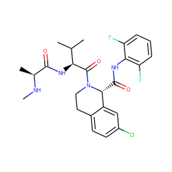 CN[C@@H](C)C(=O)N[C@H](C(=O)N1CCc2ccc(Cl)cc2[C@H]1C(=O)Nc1c(F)cccc1F)C(C)C ZINC000211039141