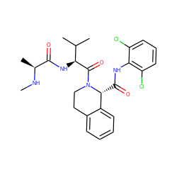 CN[C@@H](C)C(=O)N[C@H](C(=O)N1CCc2ccccc2[C@H]1C(=O)Nc1c(Cl)cccc1Cl)C(C)C ZINC000211033263