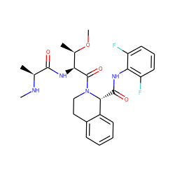 CN[C@@H](C)C(=O)N[C@H](C(=O)N1CCc2ccccc2[C@H]1C(=O)Nc1c(F)cccc1F)[C@@H](C)OC ZINC000211039018