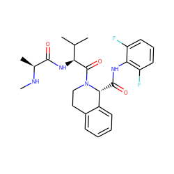 CN[C@@H](C)C(=O)N[C@H](C(=O)N1CCc2ccccc2[C@H]1C(=O)Nc1c(F)cccc1F)C(C)C ZINC000211033214