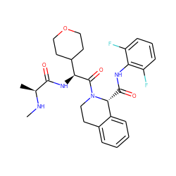 CN[C@@H](C)C(=O)N[C@H](C(=O)N1CCc2ccccc2[C@H]1C(=O)Nc1c(F)cccc1F)C1CCOCC1 ZINC000211045031