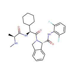 CN[C@@H](C)C(=O)N[C@H](C(=O)N1Cc2ccccc2[C@H]1C(=O)Nc1c(F)cccc1F)C1CCCCC1 ZINC000211039184