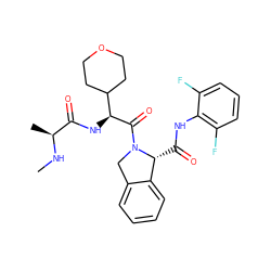 CN[C@@H](C)C(=O)N[C@H](C(=O)N1Cc2ccccc2[C@H]1C(=O)Nc1c(F)cccc1F)C1CCOCC1 ZINC000144818271