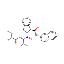 CN[C@@H](C)C(=O)N[C@H](C(=O)N1Cc2ccccc2[C@H]1C(=O)Nc1ccc2ccccc2c1)C(C)C ZINC000144958014