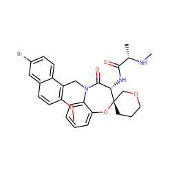 CN[C@@H](C)C(=O)N[C@H]1C(=O)N(Cc2c(OC)ccc3cc(Br)ccc23)c2ccccc2O[C@]12CCCOC2 ZINC001772607113