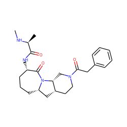 CN[C@@H](C)C(=O)N[C@H]1CCC[C@H]2C[C@H]3CCN(C(=O)Cc4ccccc4)C[C@H]3N2C1=O ZINC000169307839