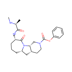 CN[C@@H](C)C(=O)N[C@H]1CCC[C@H]2C[C@H]3CCN(C(=O)Oc4ccccc4)C[C@H]3N2C1=O ZINC000169307845