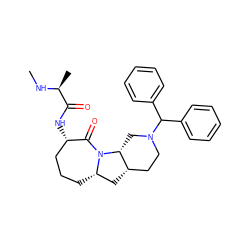 CN[C@@H](C)C(=O)N[C@H]1CCC[C@H]2C[C@H]3CCN(C(c4ccccc4)c4ccccc4)C[C@H]3N2C1=O ZINC000169307837