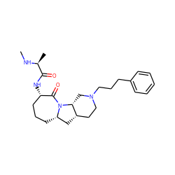 CN[C@@H](C)C(=O)N[C@H]1CCC[C@H]2C[C@H]3CCN(CCCc4ccccc4)C[C@H]3N2C1=O ZINC000169307829