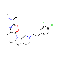 CN[C@@H](C)C(=O)N[C@H]1CCC[C@H]2C[C@H]3CCN(CCc4ccc(Cl)c(Cl)c4)C[C@H]3N2C1=O ZINC000169307816