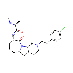 CN[C@@H](C)C(=O)N[C@H]1CCC[C@H]2C[C@H]3CCN(CCc4ccc(Cl)cc4)C[C@H]3N2C1=O ZINC000169312375