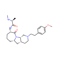 CN[C@@H](C)C(=O)N[C@H]1CCC[C@H]2C[C@H]3CCN(CCc4ccc(OC)cc4)C[C@H]3N2C1=O ZINC000169312365