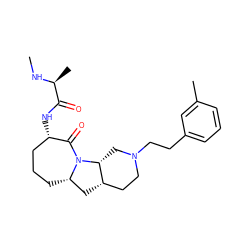 CN[C@@H](C)C(=O)N[C@H]1CCC[C@H]2C[C@H]3CCN(CCc4cccc(C)c4)C[C@H]3N2C1=O ZINC000169312369