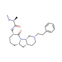 CN[C@@H](C)C(=O)N[C@H]1CCC[C@H]2C[C@H]3CCN(CCc4ccccc4)C[C@H]3N2C1=O ZINC000169307018